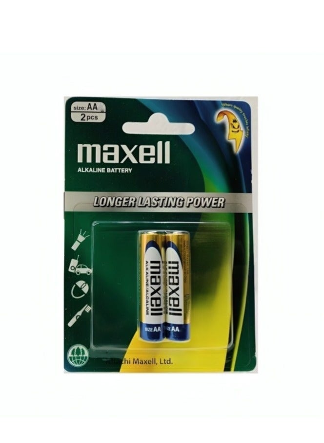 Maxell Maxell 2 Pcs Aa long-lasting Power Alkaline Battery 1.5 V ZE1AA72419A3E18F44BD4Z